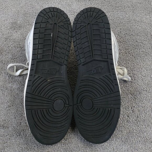 Nike Air Jordan 1 Mid Schematic Boys Size 7Y Shoes DQ1864-100 White Patent - Picture 2 of 14